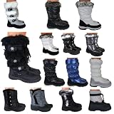 Womens Ladies Winter Faux Fur Waterproof Jogger Moon Yeti Flat Ski Snow Boots Size 3-8