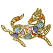 Pugster Gold Plated Wild Horse Brooch