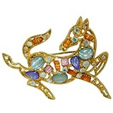 Pugster Gold Plated Wild Horse Brooch