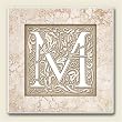 AbsorbaStone Coaster set~ Monogram Initial M ~ 4 Tile Drink Coasters ~ code 5...