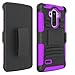 LG G Stylo Case, EC™ Hybrid Holster Case, Dual Layers Armor Case with Kickstand and Locking Belt Swivel Clip for LG G Stylo/LG G4 Stylus/ LG LS770 (Black/Purple)