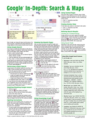 Google In-Depth: Search & Maps Quick Reference Guide (Cheat Sheet of Instructions, Tips & Shortcuts - Laminated Card)