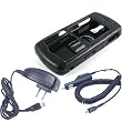 Contour Carrying Case for Blackberry 8100 + Car Charger + Wall Travel Charger for Blackberry 8100 (Black)