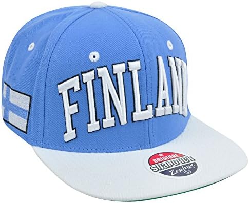 Zephyr Finland Country Flag Super Star Adjustable Snap Back Two Tone Hat Cap