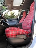 Happy Seat Car Seat Covers - Universal Fit Bucket Racy Red Plaid Print Machine Washable Made in the U.S.A.