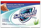 Safeguard antibacterial deodorant white bar soap with aloe - 4 oz, 4 ea