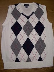 Argyle Sweater Vest - White : Medium