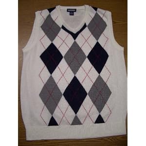 Argyle Sweater Vest - White : Medium