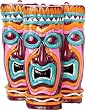 New Decorative Tropical Hawaiian Luau Plastic Tiki Mask