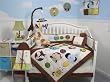 SoHo Forest Buddy Baby Crib Nursery Bedding Set, 10 Piece ** Reversible Into 2 Designs ! **