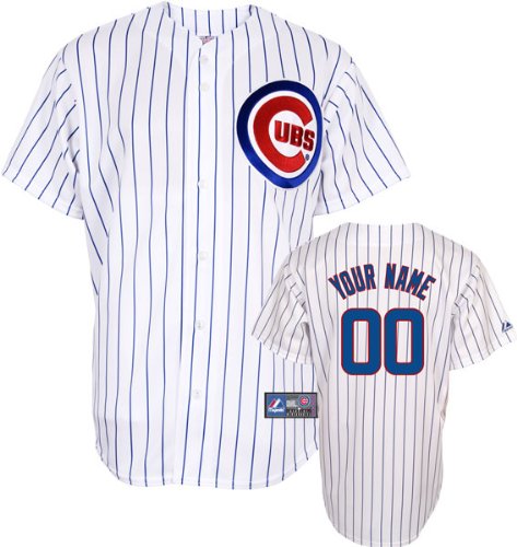 MLB Boys' Chicago Cubs Replica Jersey Personalized (White/Royal Blue Pinstripe, Medium)