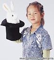 Plush Rabbit in Hat Puppet 10"