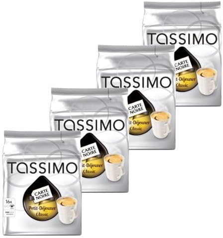Tassimo Carte Noire Petit Dejeuner, Rainforest Alliance V?ifi? Lot de 4, 4 x 16 T-Discs by Tassimo Carte Noire