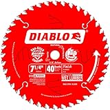 Freud D0740A Diablo 7-1/4 40 Tooth ATB Finishing Saw Blade with 5/8-Inch Arbor, Diamond Knockout, and PermaShield Coating