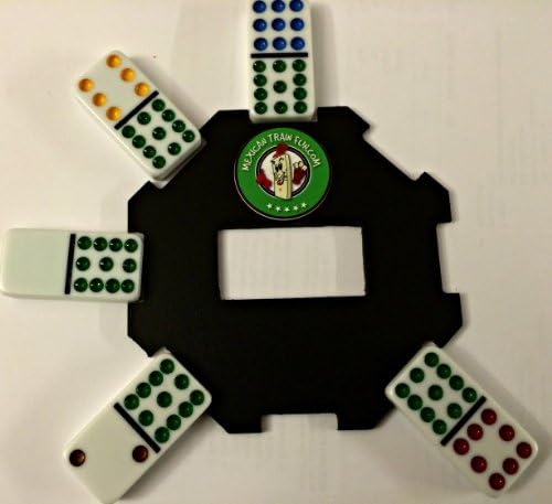 Mexican Train Fun Thick Dominoes Hub - Black