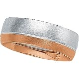 14K Rose and White Gold Comfort Fit Wedding Band For Men and Women - Size 10