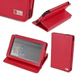 Housse Etui DURAGADGET Luxe Rouge en cuir v�ritable avec Port de Maintien Rotatif 360� pour Tablette Amazon Kindle Fire �cran 7 pouces (derni�re / nouvelle g�n�ration septembre 2012)par Duragadget