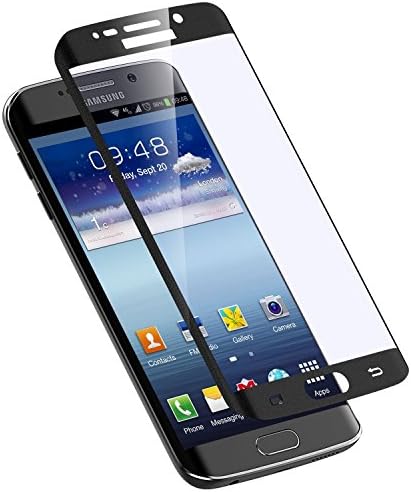 1nnovation? Samsung Galaxy S6 Edge Plus Full Coverage Ballistic Tempered Glass Screen Protector Edge to Edge Curved Film 0.2MM 9H HD Ballistic LCD Cover Case (Black)