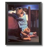 51z2wSF9TtL. SL160  Solid Wood Black Framed Boy Teddy Bear Praying Bedroom Pictures Art Print