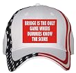 BRIDGE IS THE ONLY GAME WHERE DUMMIES KNOW THE SCORE USA Flag Hat / Baseball Cap