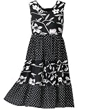 Women's National Flowers and Dots Tiered Dress