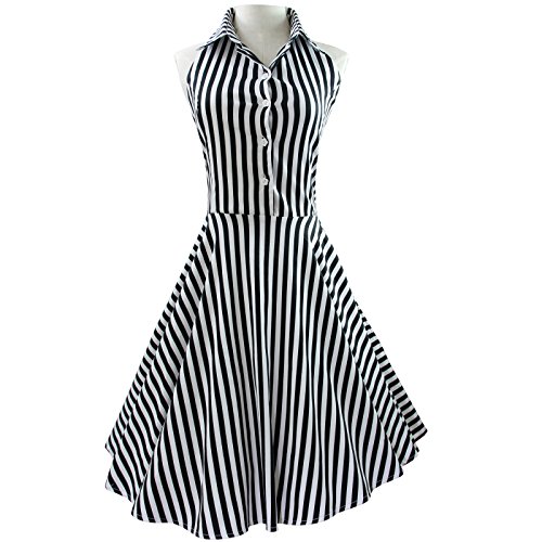 Heroecol® 50s 60s Hepburn Style Vintage Retro Swing Dresses