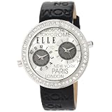 ELLETIME Womens EL20038S07C Dual Time Black Leather