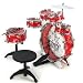 11pc Kids Boy Girl Drum Set Musical Instrument Toy Playset RED