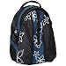 15.6 inch Navy Contour Flowers Multiple Pockets Laptop Computer Travel Sling Backpack w/Air Mesh Padded Panel