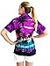 Funky Hawaiian Blouse Women Short-Sleeve Front-Pocket Beach Palm Purple
