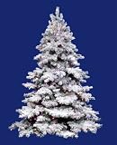 10′ Pre-Lit Flocked Alaskan Artificial Christmas Tree – Multi Dura Lights
