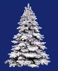 9' Pre-Lit Flocked Alaskan Artificial Christmas Tree - Multi Dura Lights