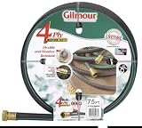 Gilmour 14 Series 4 Ply Reinforced Rubber/Vinyl Hose, 5/8 Inch x 75 Feet, #14-58075, Black w/Green Stripe
