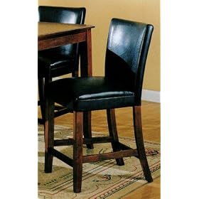 Click here to buy Set of 2 29H Soho Black Leather Counter Height Barstools by AtHomeMart.