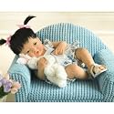 Baby Lei 14" Asian Girl w/Bunny Rabbit Special Edition Berenguer Doll