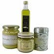 Truffle assortment: oil, mustard, spread and fleur de sel, gourmet truffle products