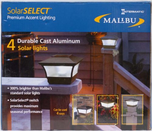 Malibu SolarSELECT Premium Accent Lighting Durable Cast Aluminum 4 Solar Lights