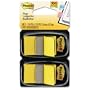 Post-it� Flags, 1 Inch, Ideal For Marking and Flagging Paper Documents, Yellow, 50 per Dispenser, Two Dispensers per Pack