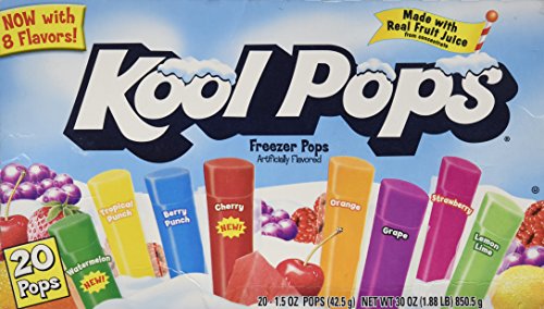 Freezer Bars Kool Pops Assorted Box of 20 - 1.5 Oz Pops