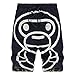 Meilaier Mens Cartoon Sweatpants Harem Gym Shorts Black