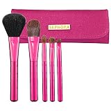 SEPHORA COLLECTION Skinny Brush Wrap Pink 7.5 x 6.5 (open); 6.5 x 2.25 (closed)