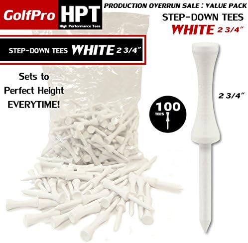 Step Tees 2 3/4" 100 Pack (White) Perfect Height for Your Swing Everytime!