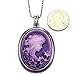 Soulbreezecollection Purple Cameo Pendant Necklace Charm Fashion Jewelry for Women