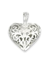 Sterling Silver Filigree Heart Charm