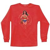  : Wonder Woman - Circle Ladies Long Sleeve Shirt by Junk Food