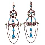 Blue Chandelier Long Earrings Victorian Style