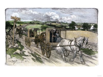 Amish Carriages on the Road Near Lancaster, Pennsylvania, c.1900