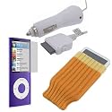 Fosmon's Starter Kit 3 for Apple iPod Nano 4th Gen / 4G (with Car Charger, Screen Protector, and 1 pcs Protective Beanie Caps Socks)