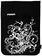 13.3 inch Black & White Fleur Floral Netbook Notebook Laptop Sleeve Bag Carrying Case for iPad, Acer, ASUS, Dell, HP