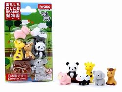Iwako Japanese Puzzle Take Apart Erasers Zoo Animals Set of 7